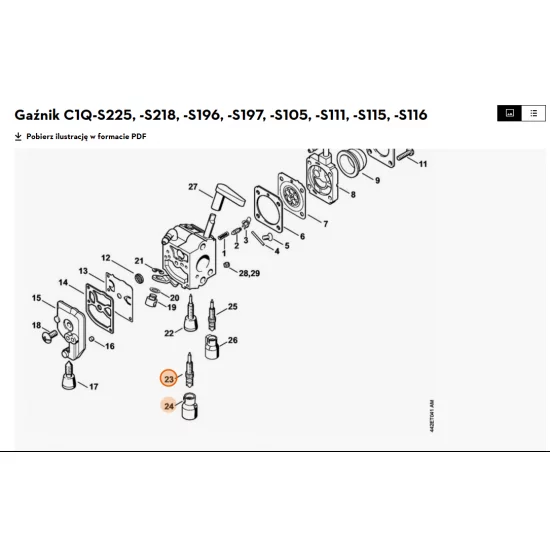 STIHL   Śruba regulacyjna biegu jałowego 4237 120 6801