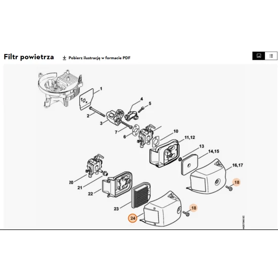 STIHL   Pokrywa filtra 4237 140 1002