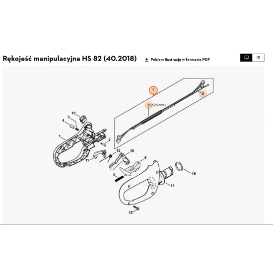 STIHL   Cięgno sterowania główną przepustnicą 4237 180 1103