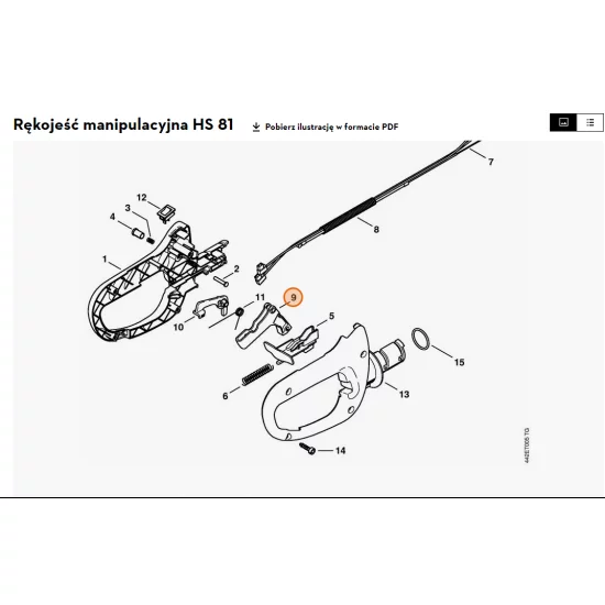 STIHL   Dźwignia sterowania główną przepustnicą 4237 182 1001