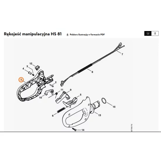 STIHL   Okładzina uchwytu - lewa strona 4237 791 0607