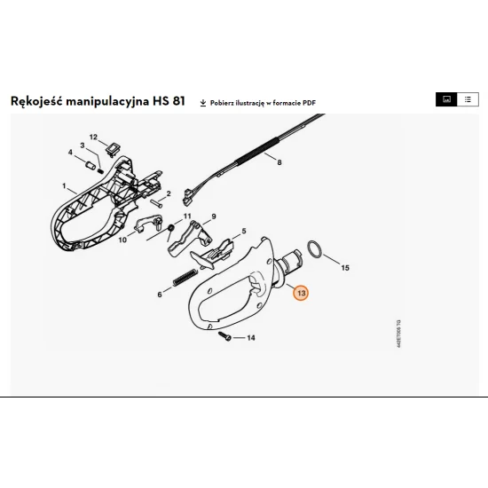 STIHL  Okładzina uchwytu - prawa strona 4237 791 0608