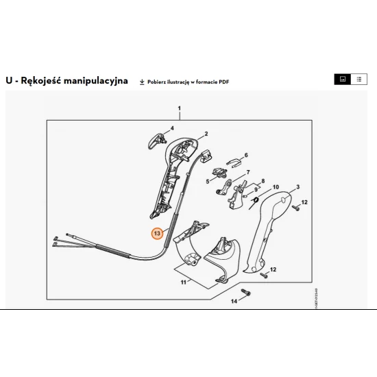 STIHL   Cięgno sterowania główną przepustnicą 4241 180 1101