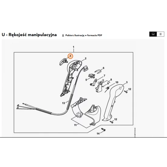 STIHL   Dźwignia nastawcza 4241 182 2901