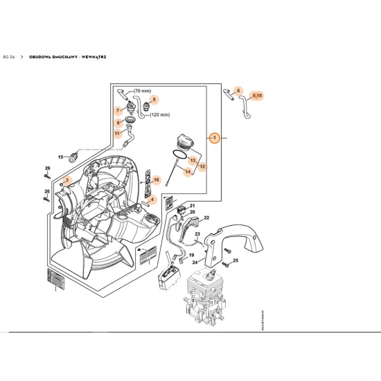 STIHL   Obudowa dmuchawy 4241 700 4118