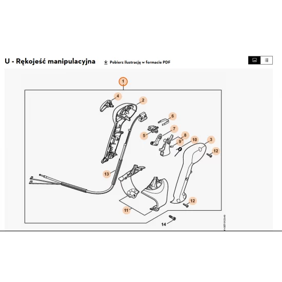 STIHL  Rękojeść manipulacyjna z cięgnem gazu 4241 790 4900