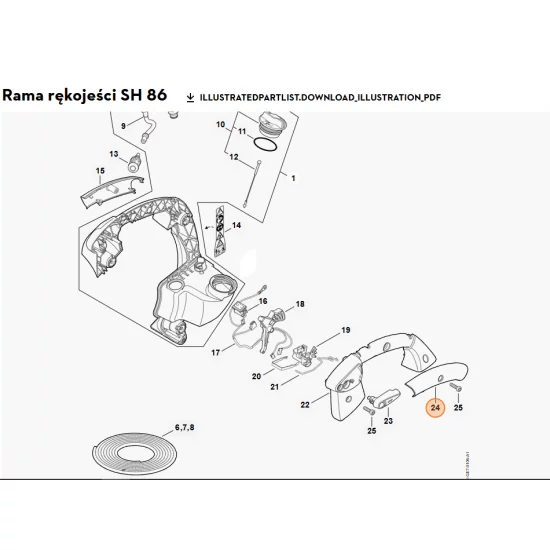 STIHL   Połówka okładziny rękojeści - strona wewnętrzna 4241 791 0800