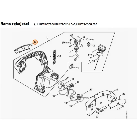 STIHL   Połówka okładziny rękojeści - strona zewnętrzna 4241 791 0801