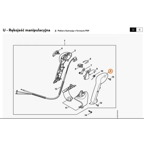 STIHL   Połówka okładziny rękojeści - strona zewnętrzna 4241 791 0803