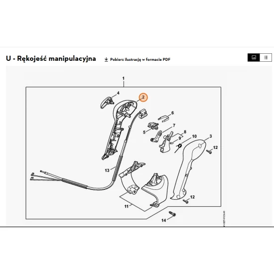 STIHL   Połówka okładziny rękojeści - strona wewnętrzna 4241 791 0804