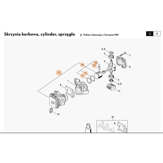 STIHL  Cylinder z tłokiem Ø 33 mm 4242 020 1201