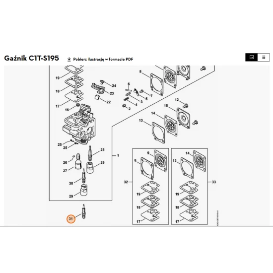 STIHL  Główna śruba regulacyjna 4242 122 6701