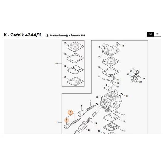 STIHL   Śruba regulacyjna biegu jałowego 4244 120 6800