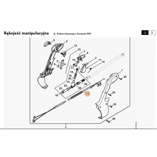 STIHL   Cięgno sterowania główną przepustnicą 4244 180 1100