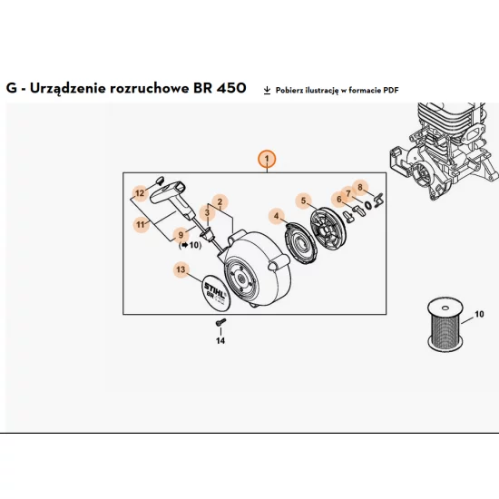 STIHL   Pokrywa z urządzeniem rozruchowym 4244 190 0308