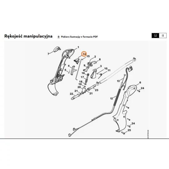 STIHL   Cięgno sterowania główną przepustnicą 4241 182 3204