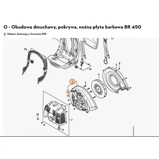 STIHL  Obudowa dmuchawy - wewnątrz 4244 700 4106