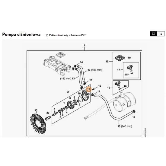 STIHL   Korpus pompy - strona dolna 4244 701 0506