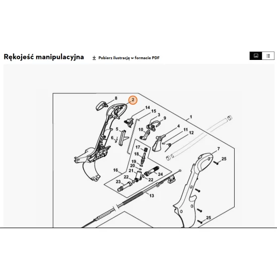 STIHL   Połówka okładziny rękojeści - strona wewnętrzna 4244 791 0801