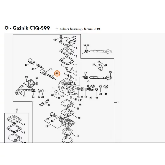 STIHL  Śruba regulacyjna biegu jałowego 4282 122 6800