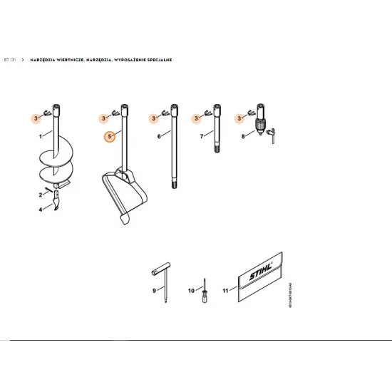 STIHL   Świder do otworów dla sadzonek Ø 260 mm 4404 680 1900