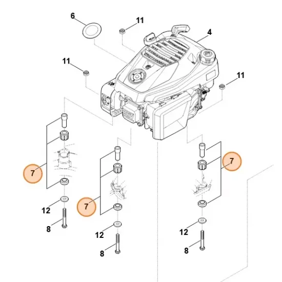 Zestaw tłumik drgań kosiarek STIHL RM 448 RM 545 RM 650