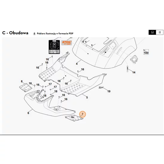 STIHL   Dywanik lewy 6140 706 5402