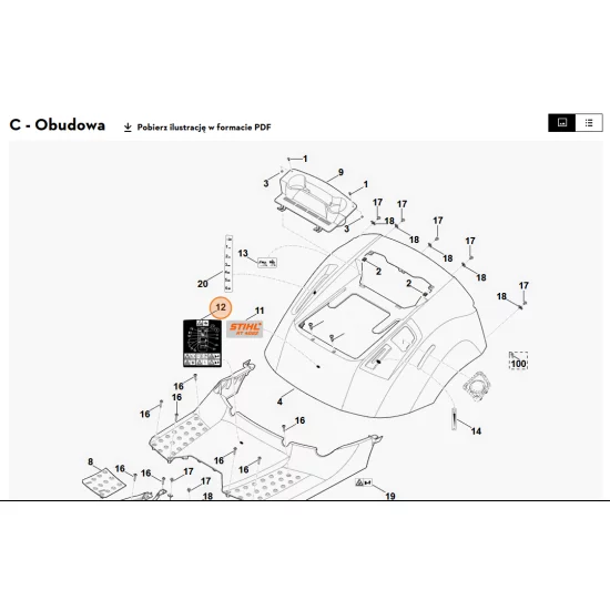 STIHL   Wskazówka ostrzegawcza 6140 967 4403