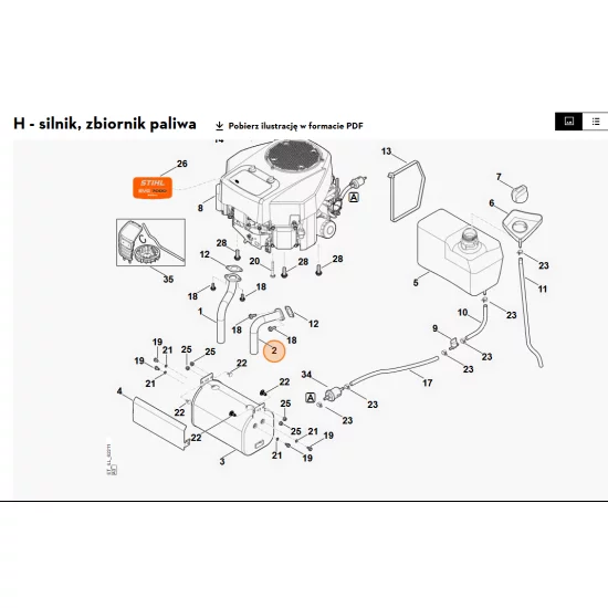 STIHL   Kolektor, str. lewa 6170 140 2550