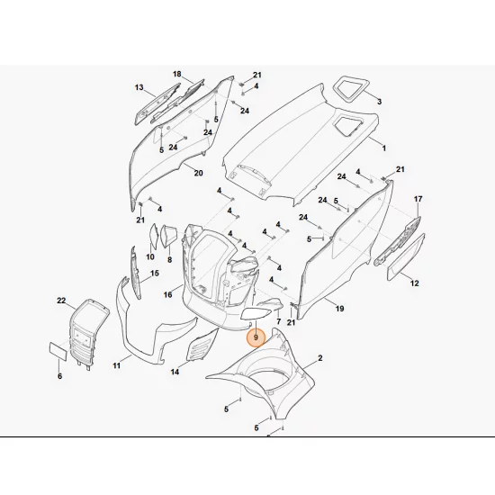 STIHL   Osłona szklana reflektora, str. lewa 6170 405 3210