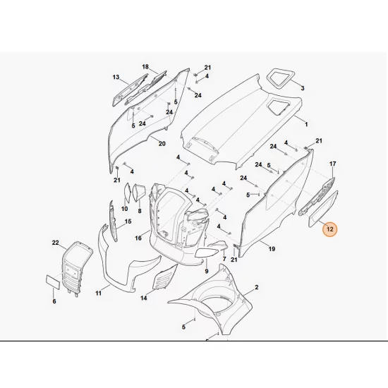 STIHL   osłona lewa 6170 706 3621