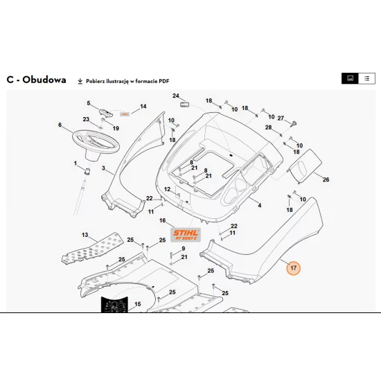 STIHL   Błotnik lewy 6170 706 6000