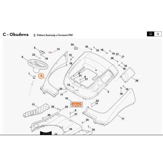 STIHL   Błotnik prawy 6170 706 6015