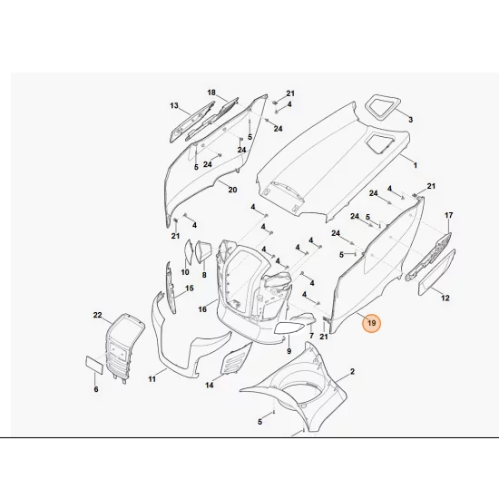 STIHL   pokrywa silnika, część boczna, str. lewa 6170 706 9811