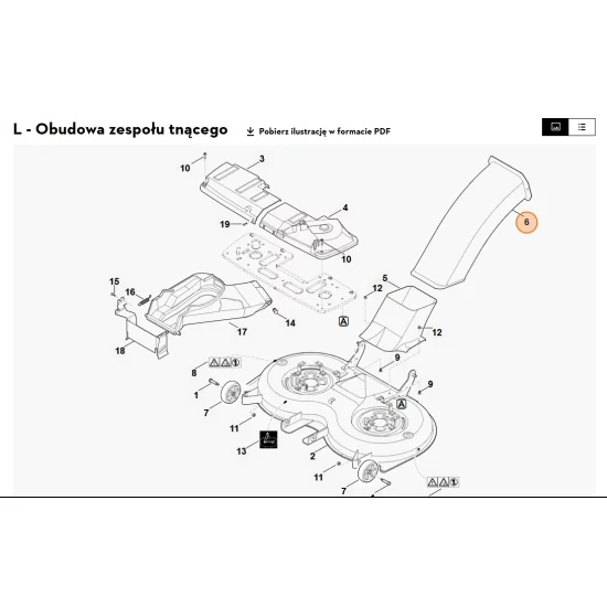 STIHL   górna część kanału wyrzutowego 6170 760 5100