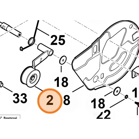 Stihl ramię rolki napinającej do glebogryzarki MH 600 MH 610