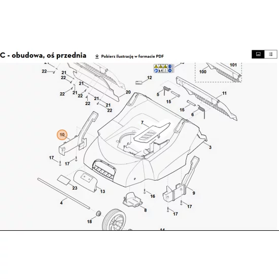 STIHL   Osłona prawa 6290 706 0727