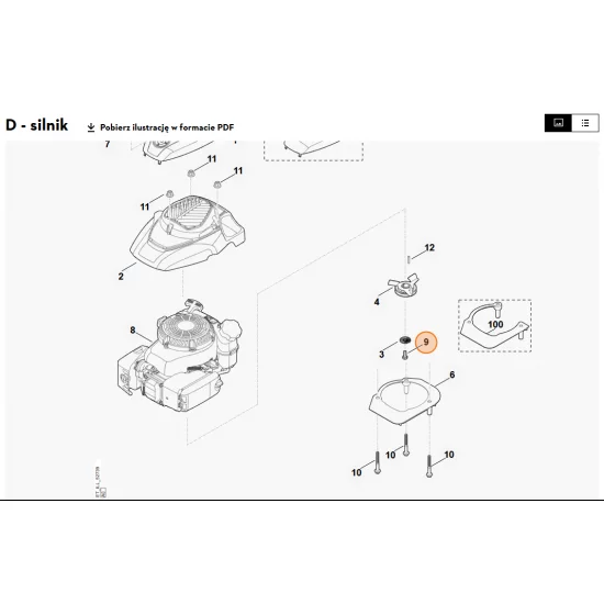 STIHL   Śruba sześciokątna 3/8"x1 1/4" 9008 319 9063