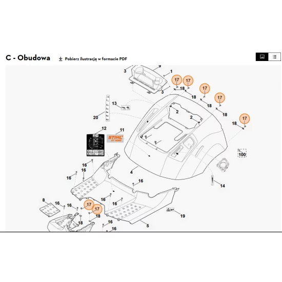 STIHL   Śruba sześciokątna M6x10 9018 318 1250