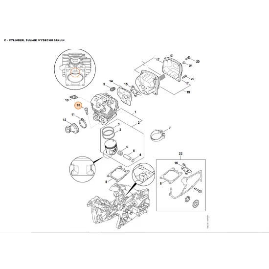 STIHL  Śruba z łbem walcowym IS M6x30 9022 341 1370