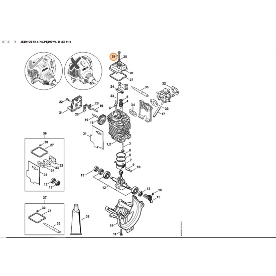 STIHL  Śruba z łbem cylindrycznym IS-M5x30 9022 346 1070