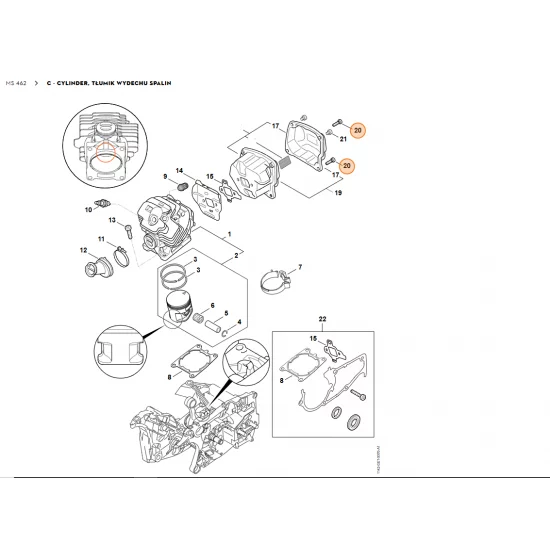 STIHL   Śruba z łbem cylindrycznym IS-M5x20 9022 371 1053