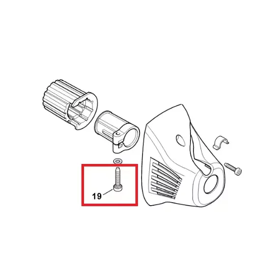 Śruba mocująca rurę wysięgnika do obudowy sprzęgła w kosach Stihi i inne IS-D6