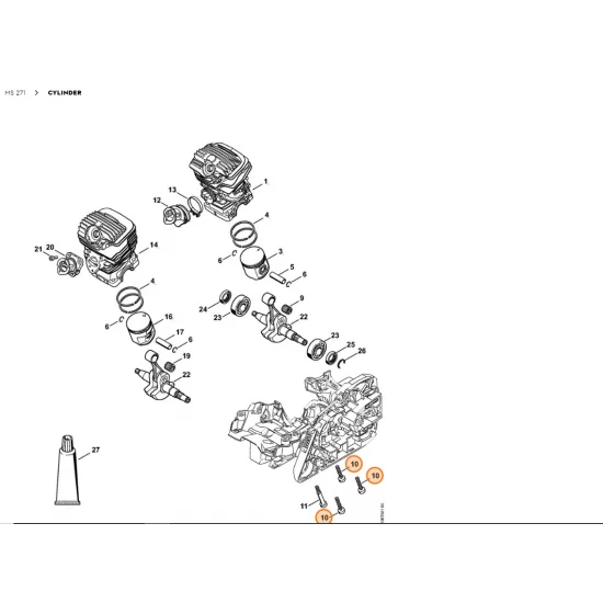 STIHL   Śruba z łbem cylindrycznym IS-D6x35 9075 478 4725