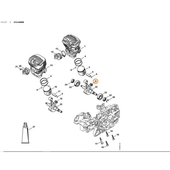 STIHL   Wieniec igłowy 10x14x13,5 9512 003 2333