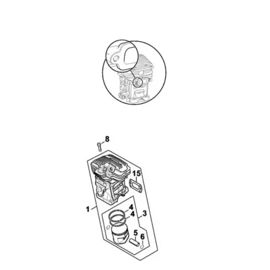 Cylinder z tłokiem Ø 47 mm pilarki STIHL MS 311