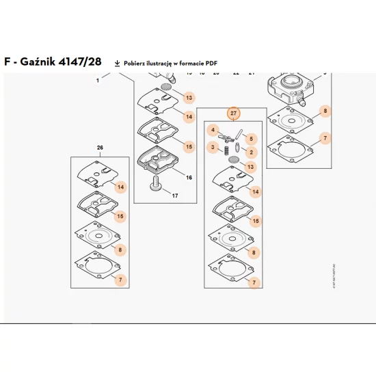 STIHL   Zestaw podzespołów gaźnika RB-272 Z000 001 K128