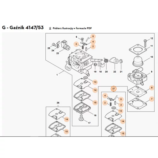 STIHL   Zestaw podzespołów gaźnika Z000 001 K177