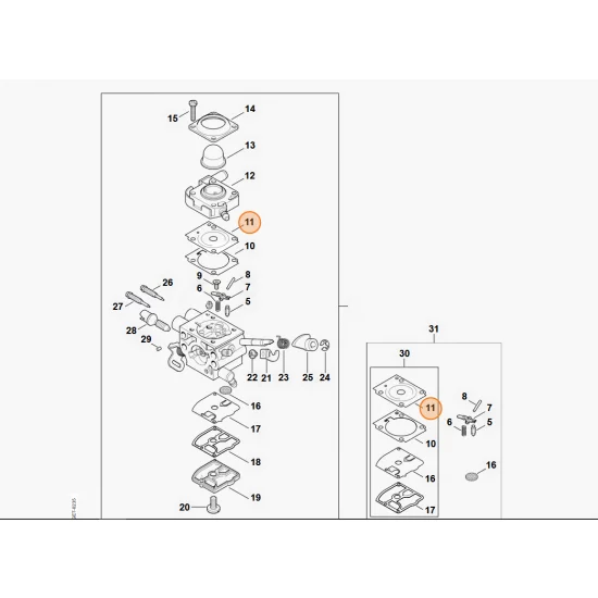 STIHL  Membrana sterująca Z010 015 A006