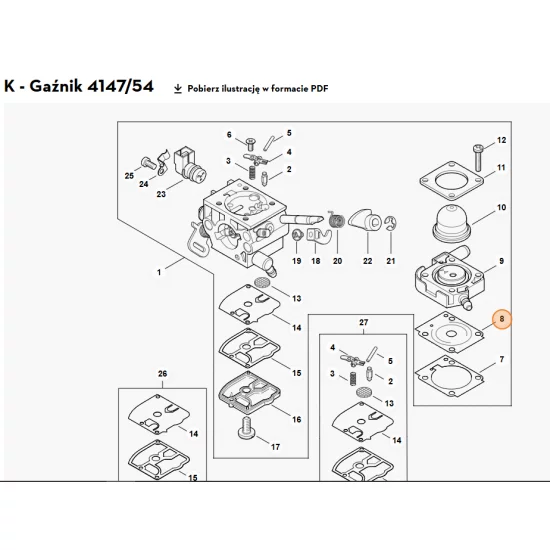 STIHL    Membrana sterująca Z010 015 A014